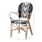 Baxton Studio Wallis Modern French Two-Tone Black and White Weaving and Natural Rattan Indoor Dining Chair 226-13114-ZORO - alternate 3